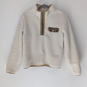 Mi Ami Sherpa Fleece Brown Cream Teddy Jacket Cozy Size M.